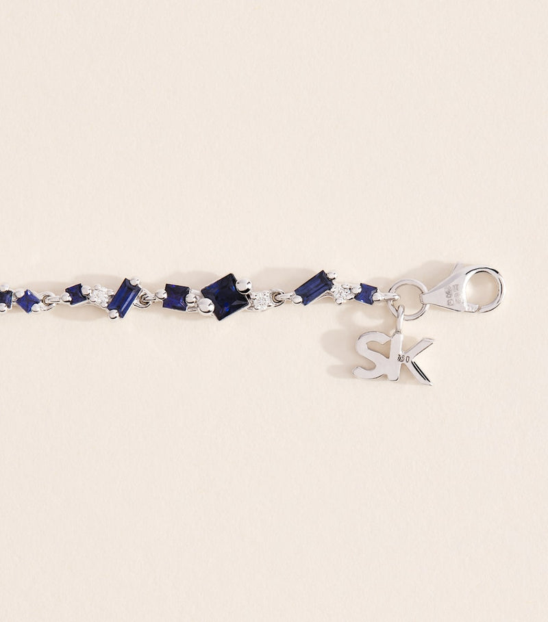 Suzanne Kalan white gold diamond and blue sapphire bracelet - British product