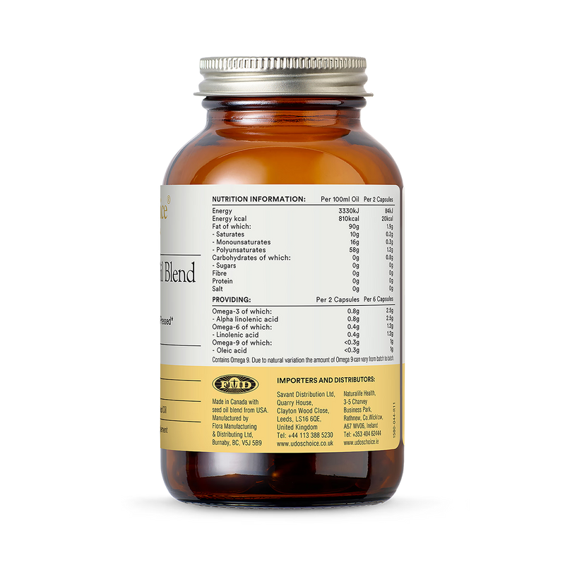 Udo's Omega 3-6-9 oil capsules 90 count - British product