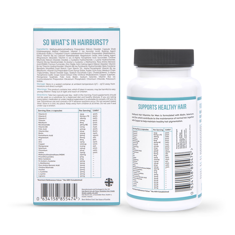 Hairburst hair vitamins for men 60 capsules, UK version