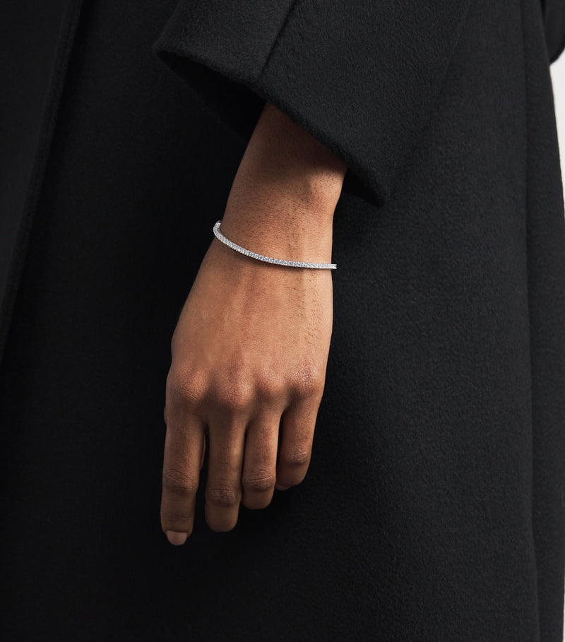 Harrods white gold diamond tennis bracelet 4.00ct - British product