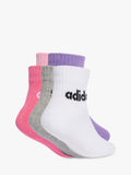 adidas kids ankle socks pack of 5 pink grey white, UK version