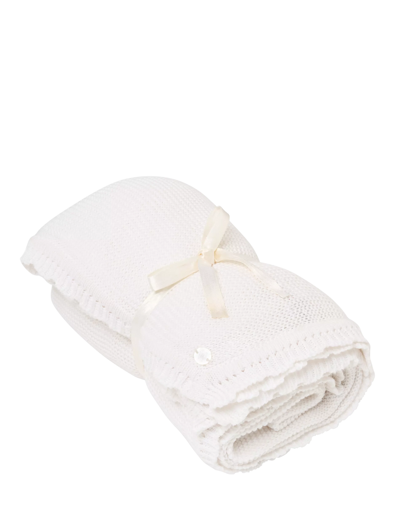Angel & Rocket baby knitted blanket beige, imported from the UK
