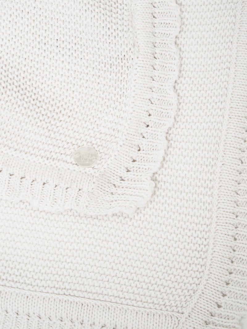Angel & Rocket baby knitted blanket beige, imported from the UK