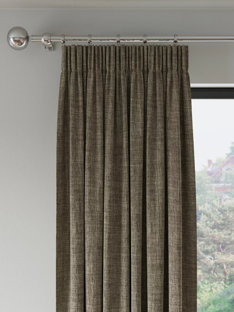 John Lewis Textured Weave Pair Blackout Lined Pencil Pleat Curtains