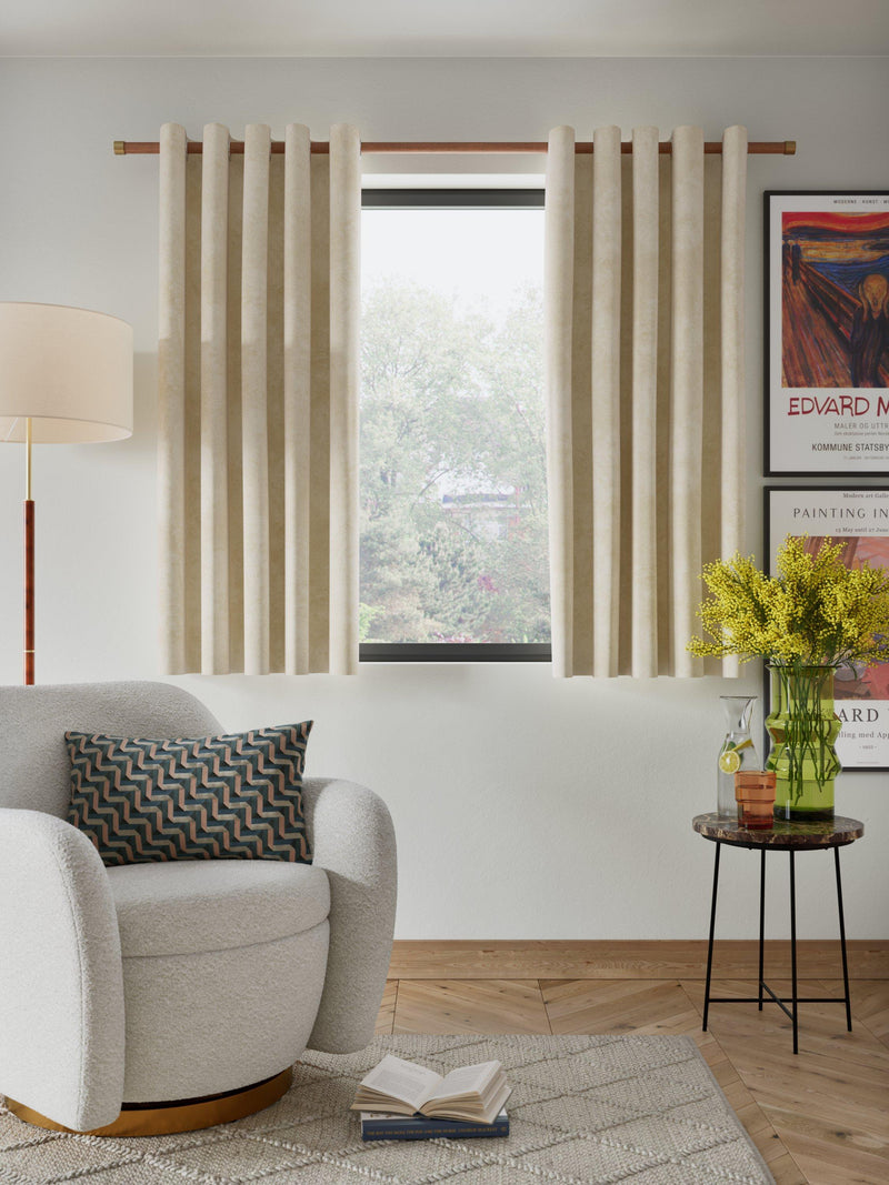 John Lewis velvet lined eyelet curtains 137cm drop (British brand)