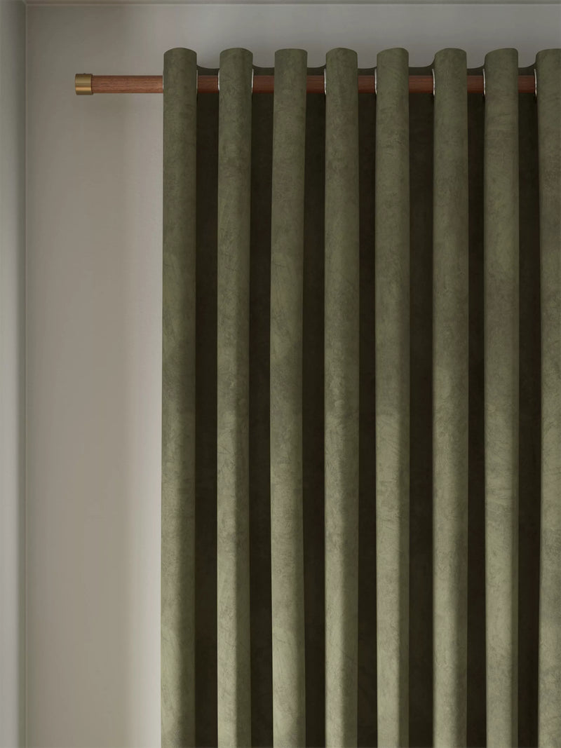 John Lewis Velvet Pair Lined Eyelet Curtains