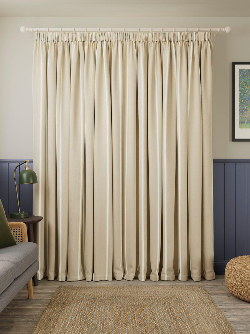 John Lewis Padstow stripe cotton lined curtains 117x137cm (British brand)