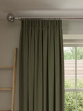 John Lewis Pure Cotton Lined Pencil Pleat Curtains, Avocado Green, W228 x Drop 228cm