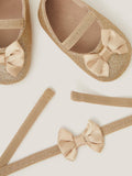 Monsoon baby glitter bootie and headband set (British brand)