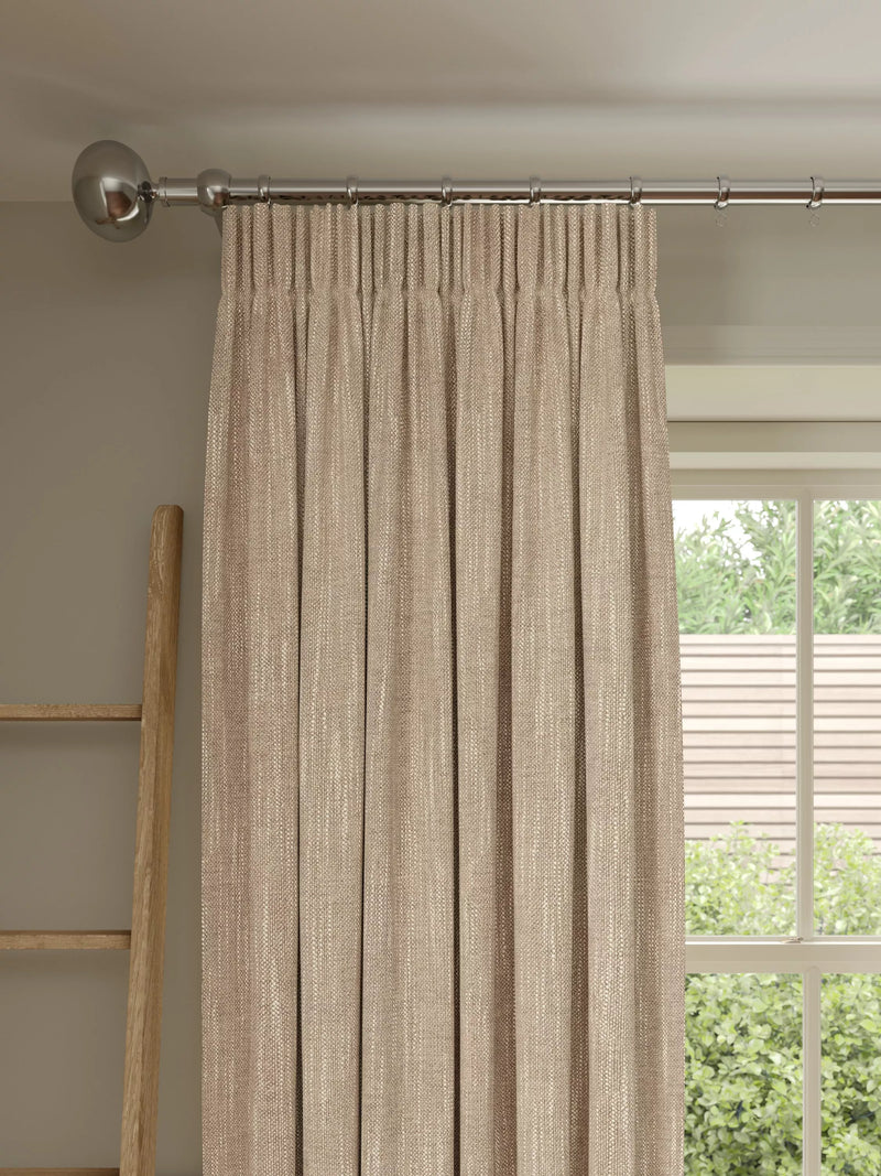John Lewis Brushed Viscose Blend Pair Blackout Lined Pencil Pleat Curtains 137cm Drop