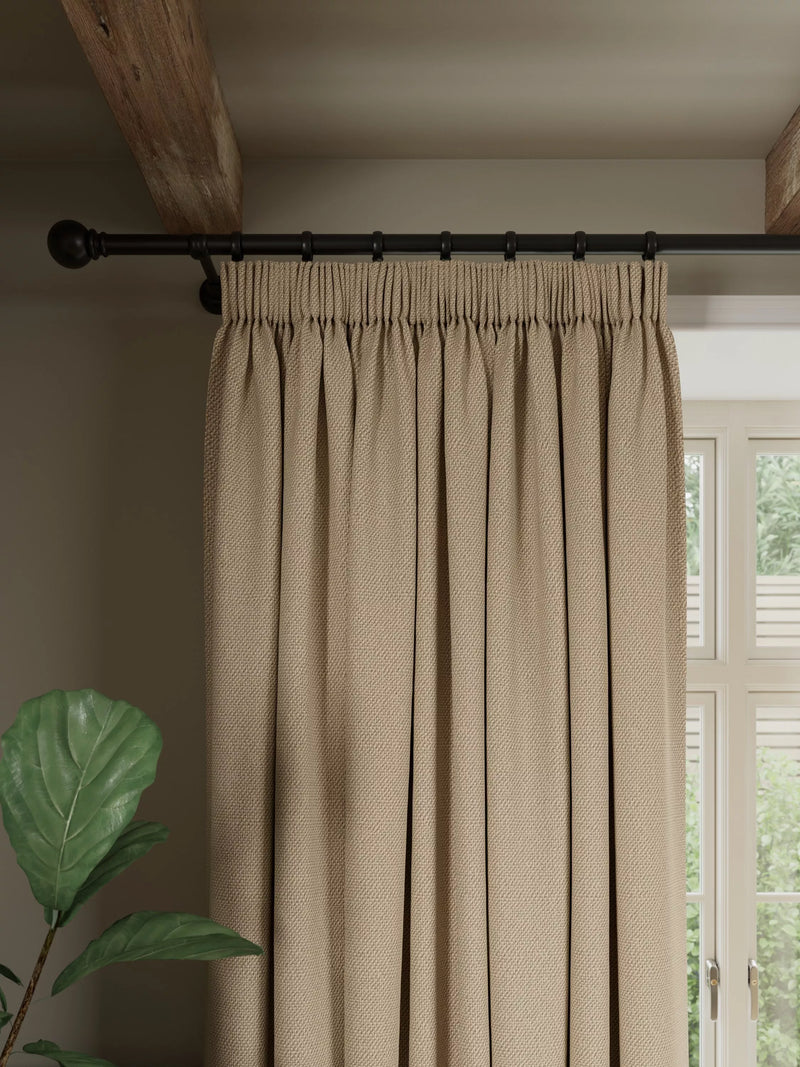 John Lewis Rustic Basketweave Paar Verdunklung Gefütterte Pencil Pleat Vorhänge