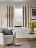 John Lewis gold marshmallow lined eyelet curtains pair, UK version
