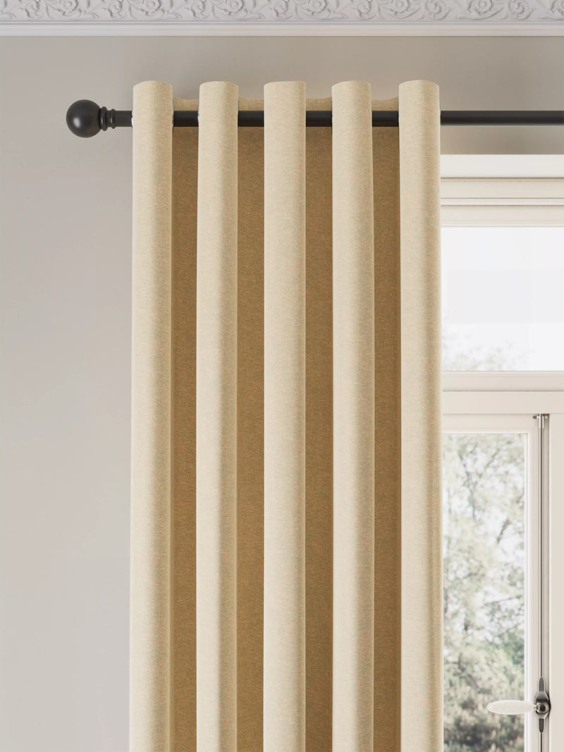 John Lewis Velvet Chenille Heavyweight Thermal Lined Eyelet Curtains (Pair) - 137cm Drop