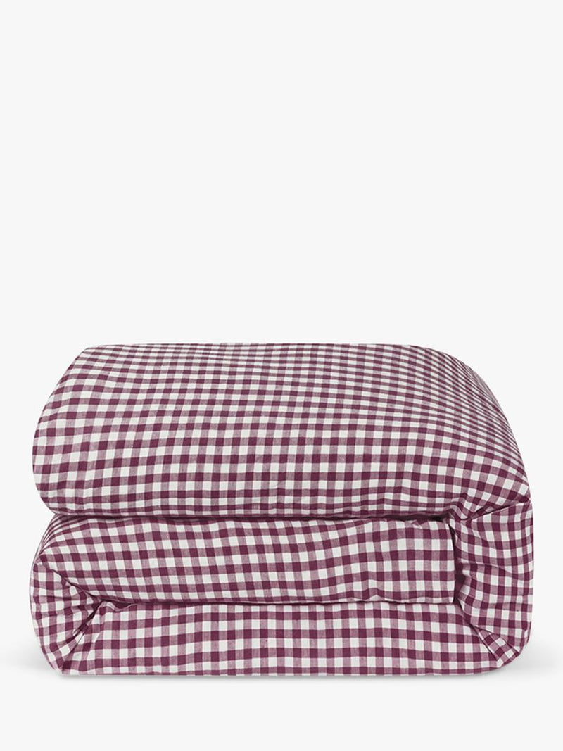 Piglet in Bed super king gingham linen pillowcase pair (British brand)