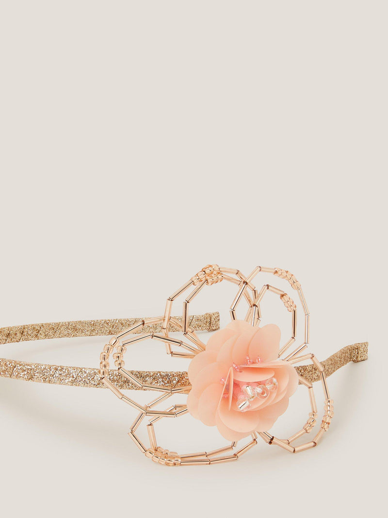 Monsoon kids floral glitter headband pink - British product