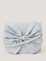 John Lewis Monsoon Kids' Bridesmaid Satin Bow Mini Bag Pale Blue- Buy online at McGrocer