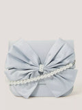 Monsoon kids bridesmaid satin bow mini bag pale blue, UK version