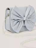 Monsoon kids bridesmaid satin bow mini bag pale blue, UK version