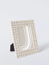 John Lewis John Lewis Ceramic Check Photo Frame Cocoa 4x6 inch- Buy online at McGrocer