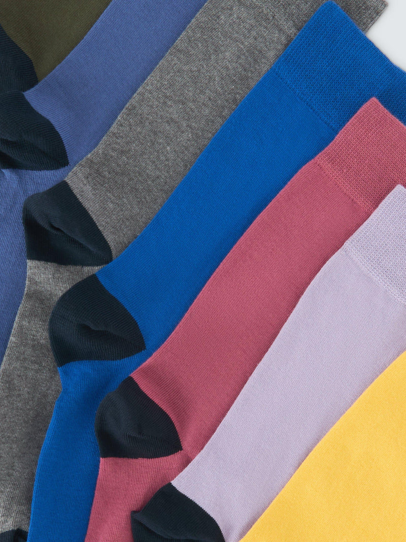 John Lewis organic cotton blend heel toe socks 7-pack (British brand)