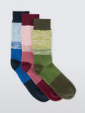 John Lewis organic cotton blend boot socks pack of 3 stripe - British product