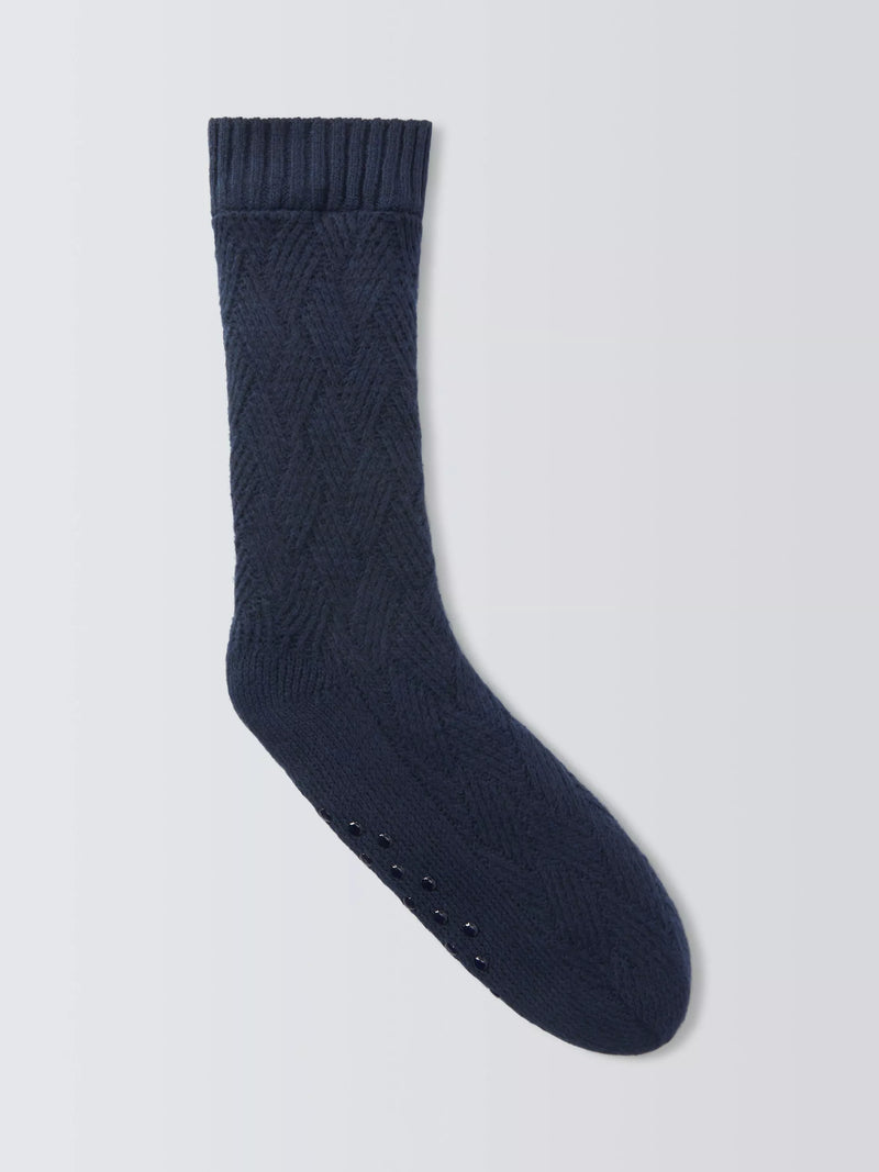 John Lewis fleece lounge socks Navy - British product