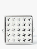 Simon Carter white enamel dog tooth cufflinks, UK version
