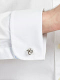 Simon Carter knot cufflinks grey silver (British brand)
