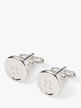 John Lewis Simon Carter Grey Silver Button Cufflinks- Buy online at McGrocer