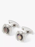 Simon Carter Lifebouy cufflinks grey silver Mother of Pearl, UK version
