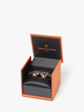 Simon Carter Radial Hexagon Cufflinks black onyx rose gold, UK version