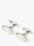 Simon Carter mother of pearl chequerboard cufflinks white (British brand)