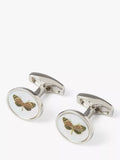 Simon Carter mother of pearl butterfly cufflinks white natural (British brand)