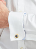 Simon Carter radial hexagonal cufflinks blue sodalite gold plate - British product