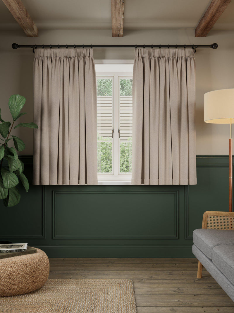 John Lewis brushed herringbone blackout curtains 137cm drop - British product