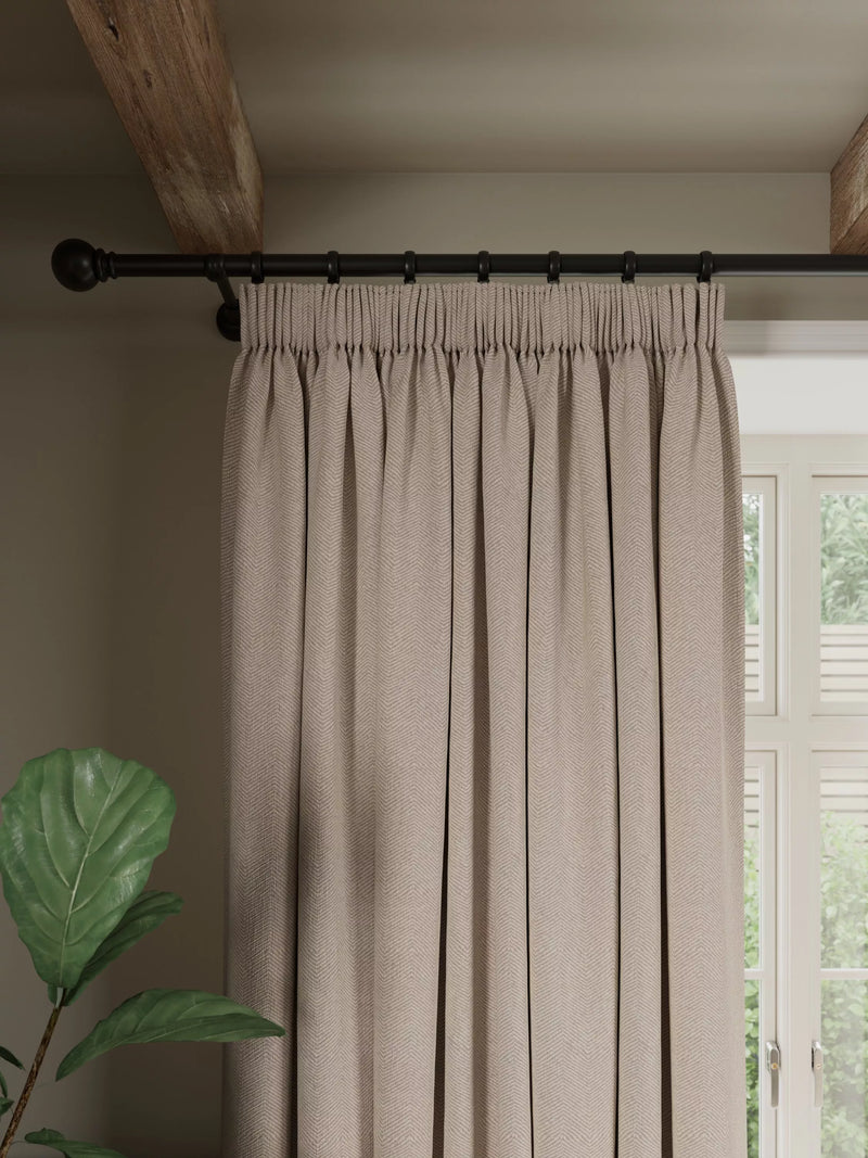 John Lewis brushed herringbone blackout curtains 137cm drop - British product