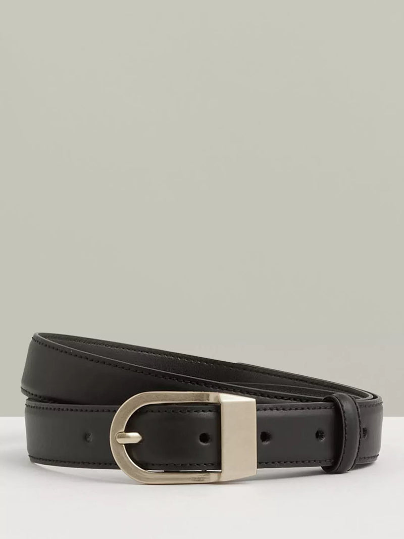 Reiss leather belt black buckle 75.5cm, UK version