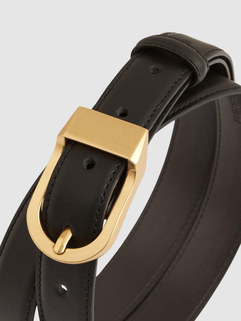 Reiss leather belt black buckle 75.5cm, UK version