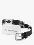 Pampeano Nieve handwoven leather belt black white grey (British brand)