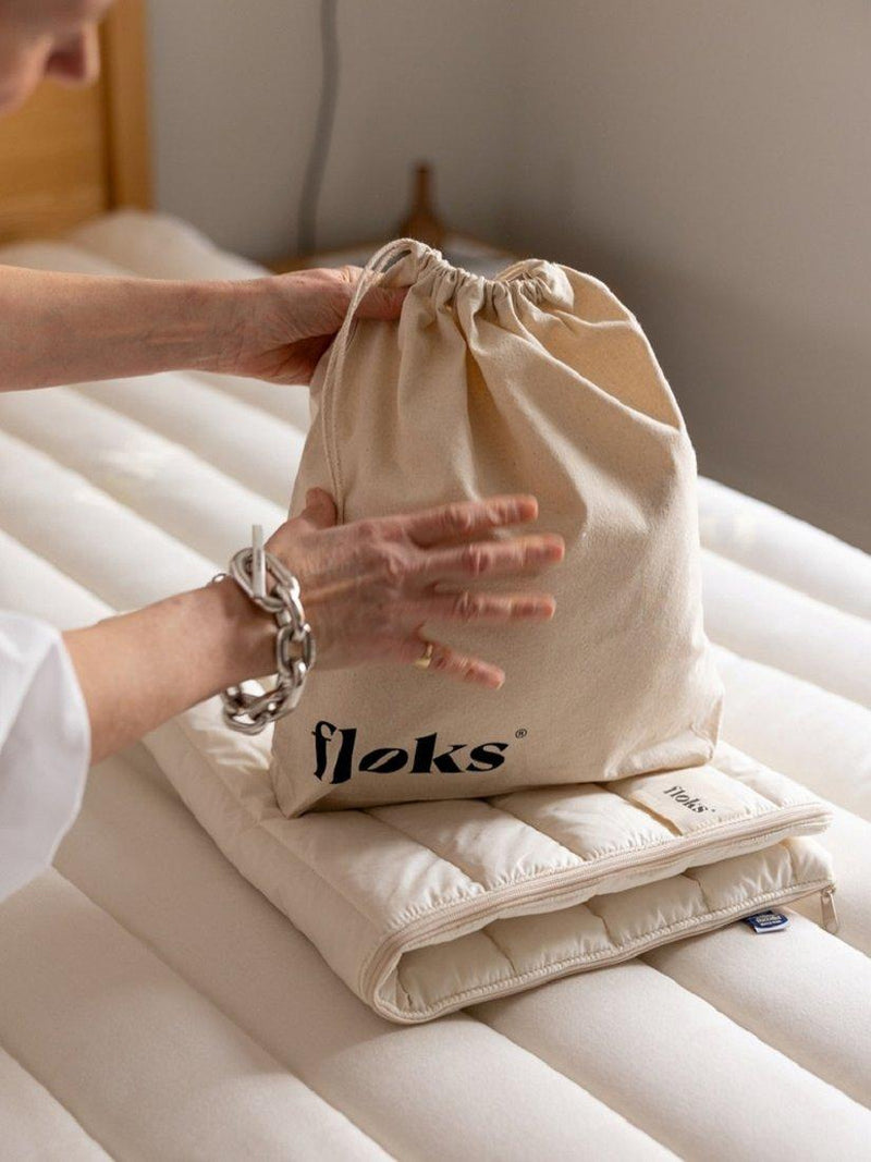 Floks luxury quilted wool pillow protector pair (British brand)