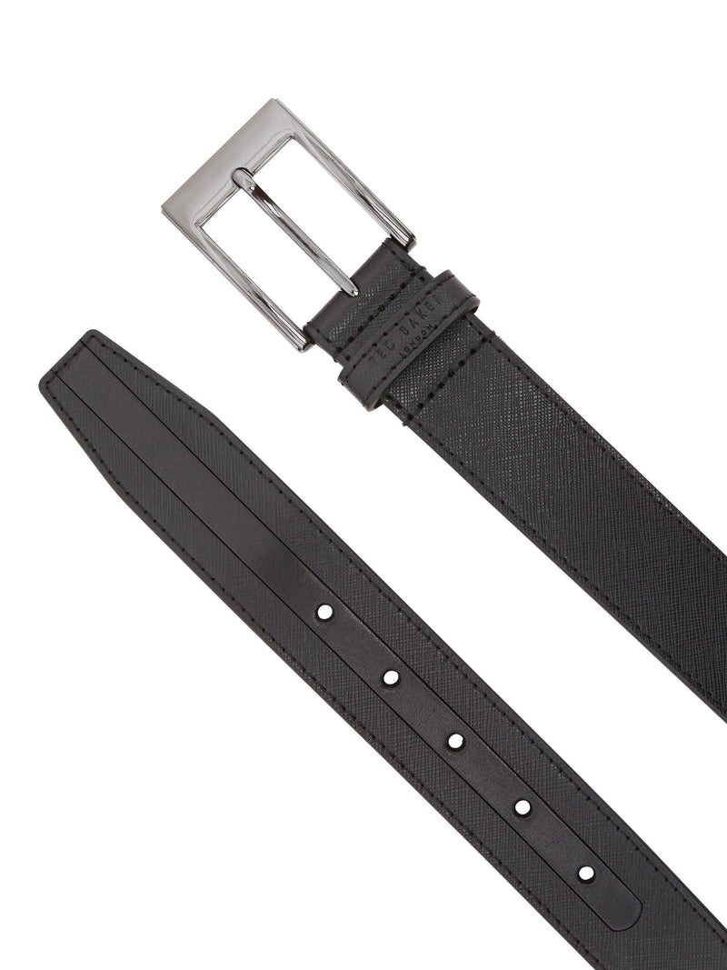 Ted Baker Evets striped leather belt black, UK version