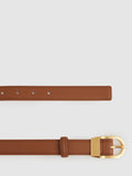 Reiss Hazel buckle leather belt tan, imported from the UK