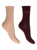 Charnos ankle socks sparkle heart pack of 2 blush mix - British product