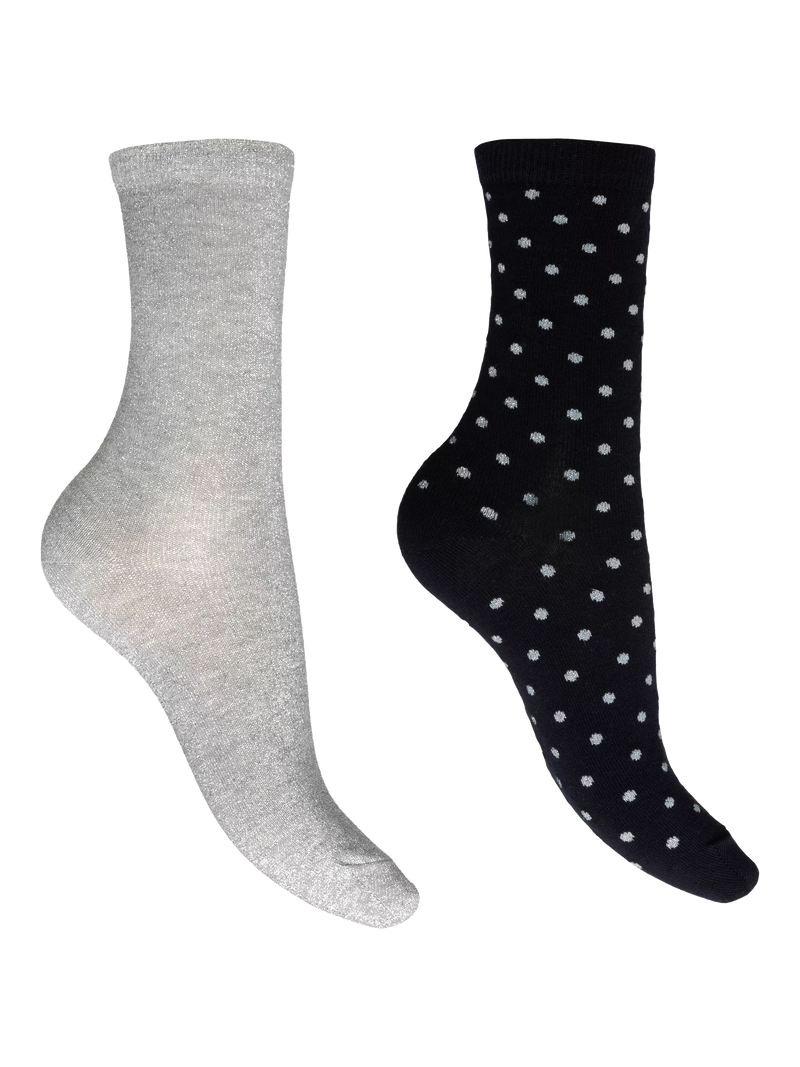 Charnos cotton blend sparkle socks pack of 2 navy multi, UK version