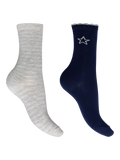 Charnos sparkle socks pack of 2 navy multi, UK version