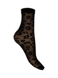 Charnos leopard anklet socks black, imported from the UK