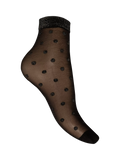 Charnos sparkle spot ankle socks black silver, UK version