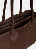 Whistles Leandra suede tote bag chocolate, UK version