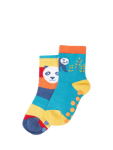 John Lewis Frugi Kids' Cotton Blend Great Grippy Socks Pack of 2 Panda/Multi- Buy online at McGrocer