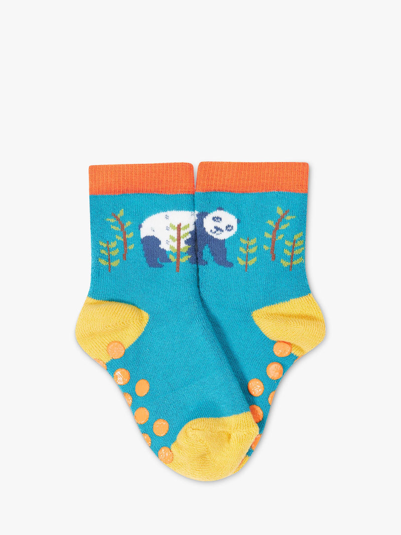 Frugi kids grippy socks panda multi pack of 2 (British brand)